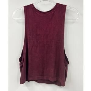 Spiritual Gangster Women's Sportswear Top Tank Sleeveless Burgundy‎ Size XS-S